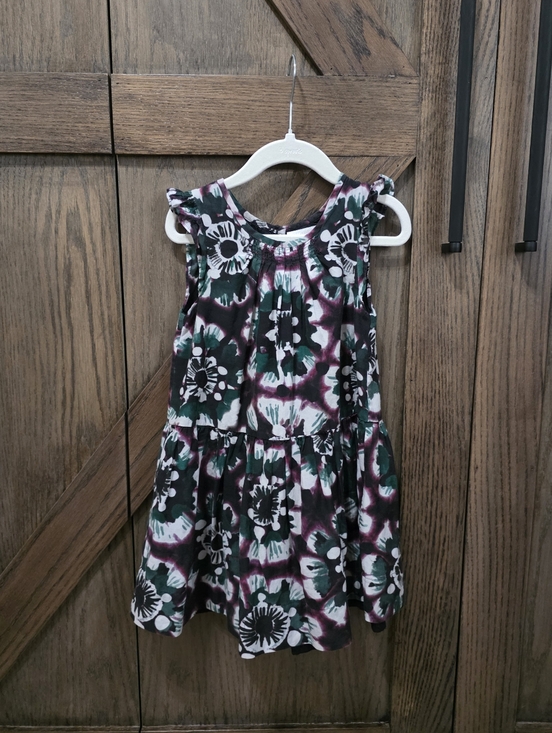 Burberry Other - Burberry Girls Floral Tie-Dye Sleeveless Dress in Black, White & Green